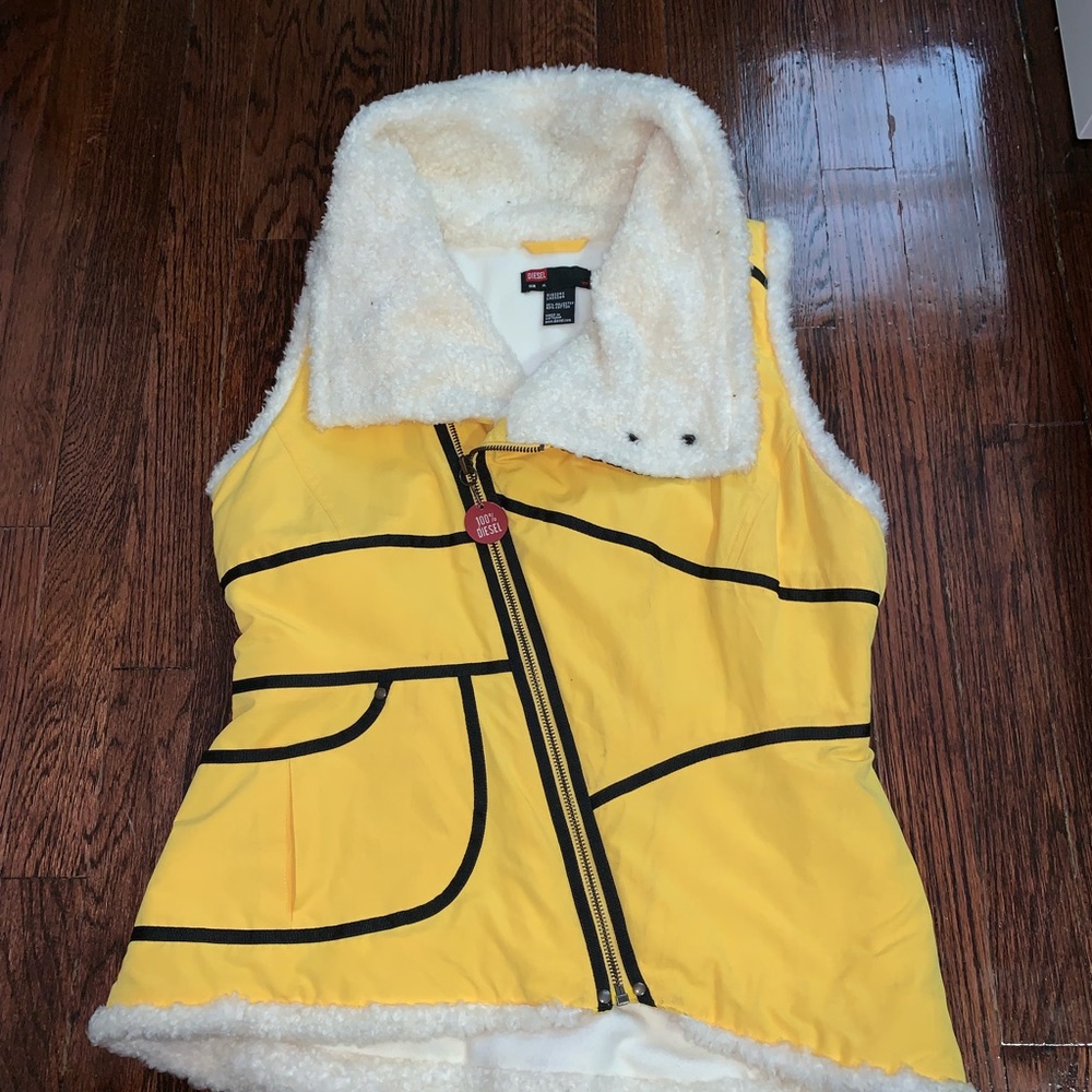 Diesel Faux Shearling Reversible Unisex Vest XL